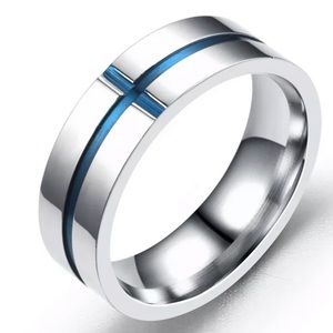 6MM Engraved Men’s Stainless Steel Wedding Band